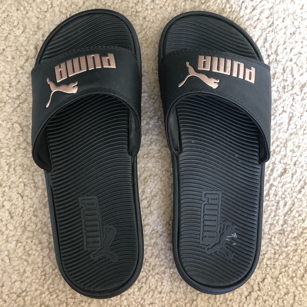 Rose Gold Puma Slides